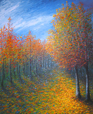 Oelgemaelde,Herbstlandschaft,laub,bunt,malerei,kunst,bild,picture